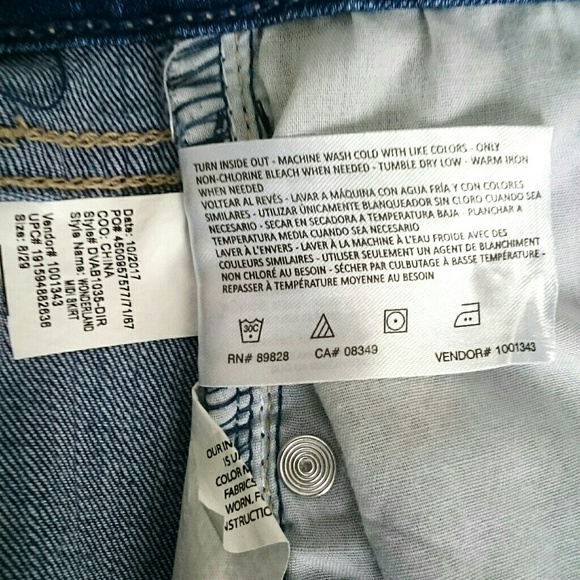 Vintage America Blues Denim Mini Skirt Blue 8/29 - Picture 8 of 8